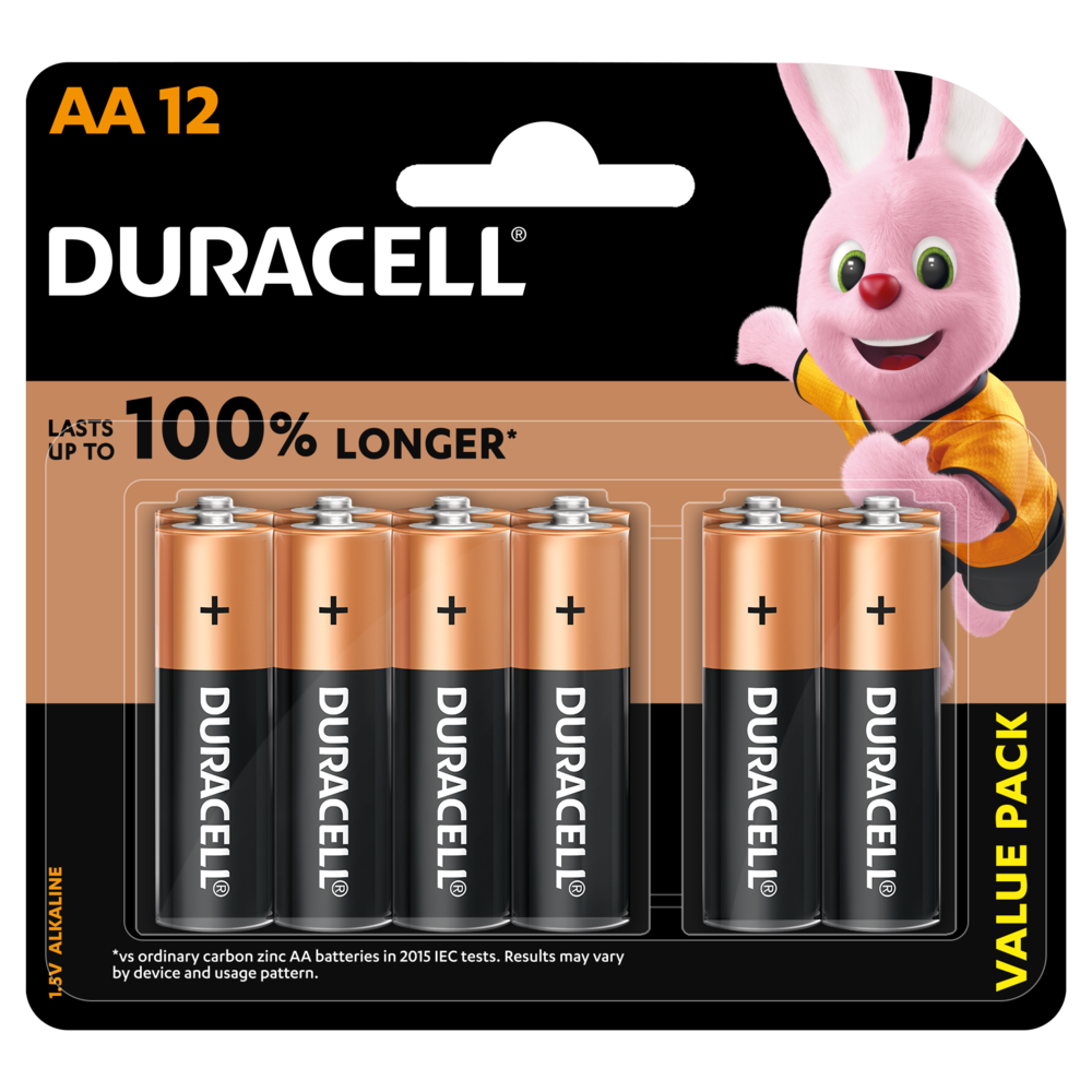 Duracell alcaline Plus 100 AA 12 pièces. 