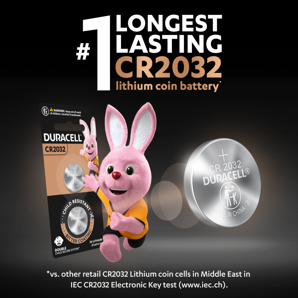Duracell 2032 Lithium Coin Battery with Bitter Coating 2-Pack